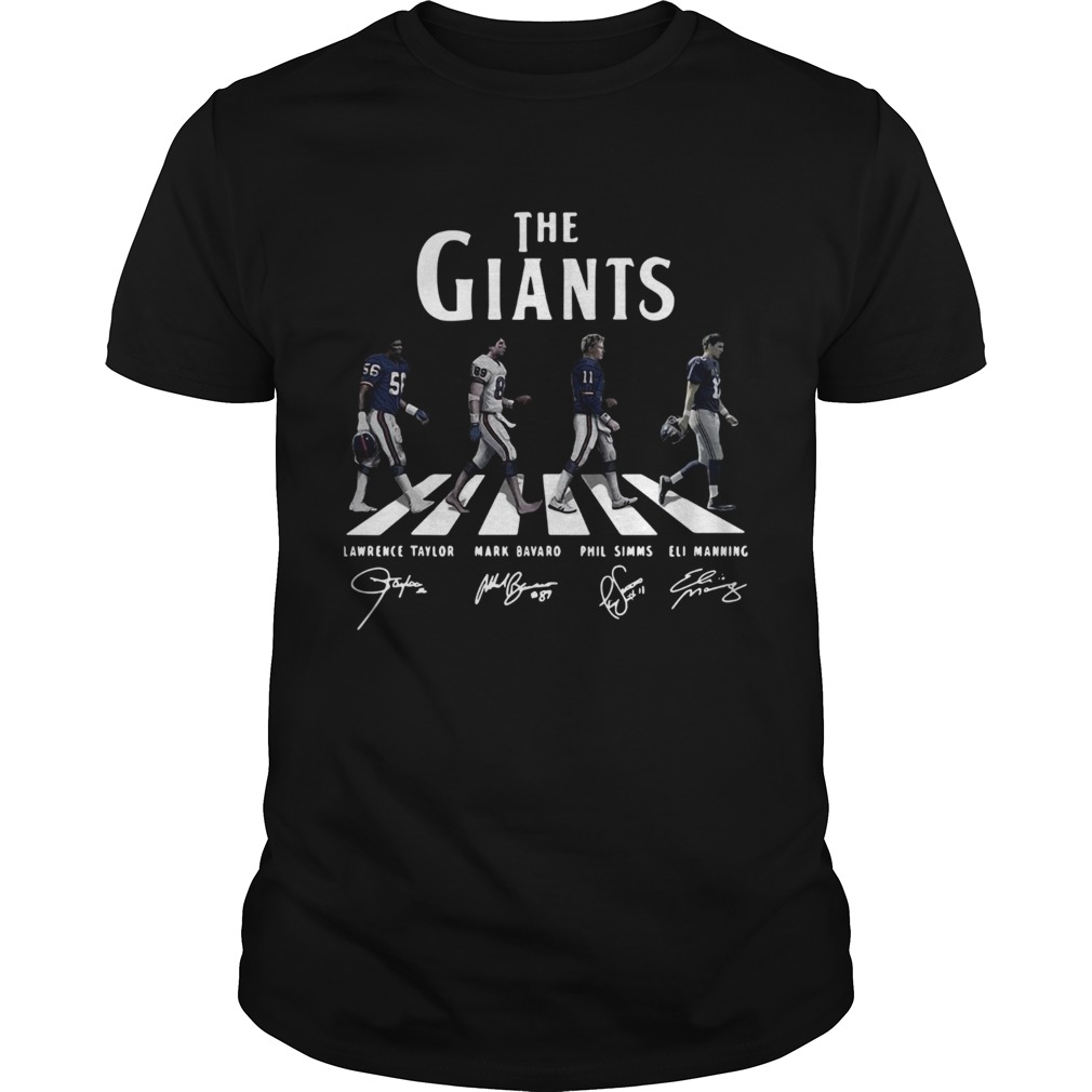 New York Giants Abbey Road signatures shirt