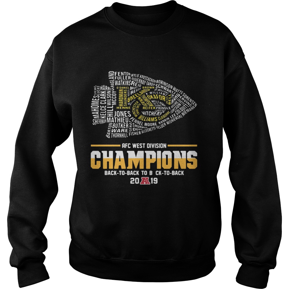 Kansas city chiefs afc west division champions back to back shirt