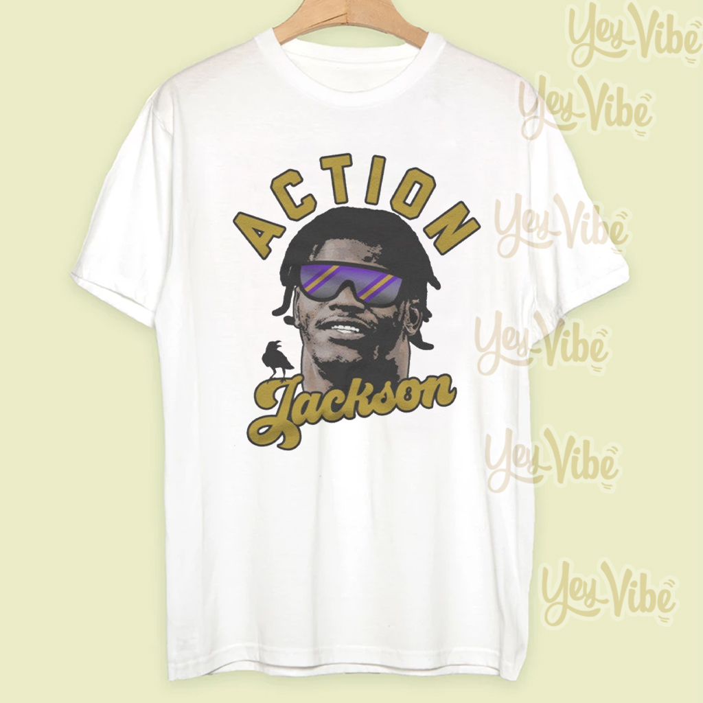 Lamar Jackson Action Jackson Baltimore Ravens Inspired T Shirt