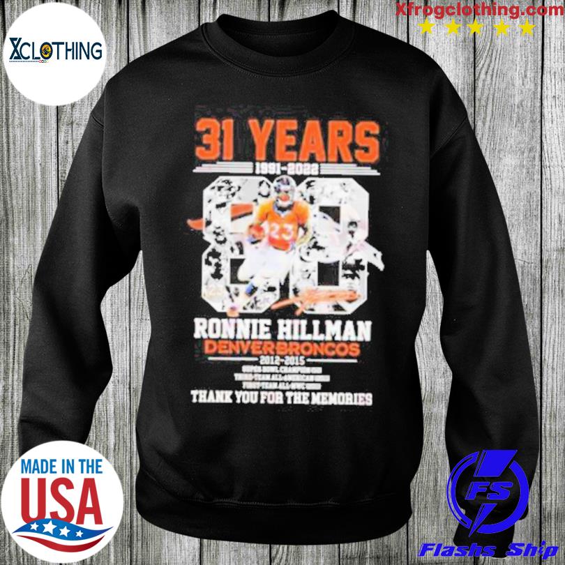 Denver Broncos 63rd anniversary 1959-2022 Super Bowl Championships thank  you for the memories signatures shirt, hoodie, sweater, long sleeve and  tank top