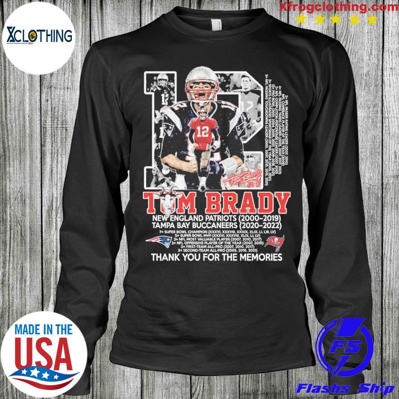 Thank you Tom Brady New England Patriots 2000 2019 Tampa Bay Buccaneers  2020 2022 shirt, hoodie, longsleeve tee, sweater