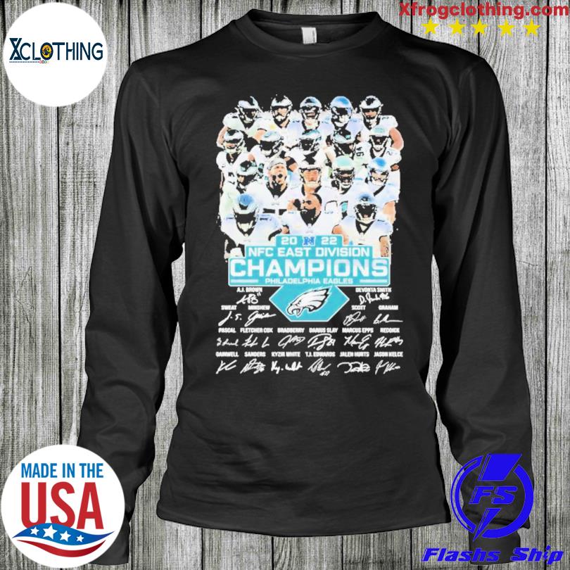 Funny 2022 NFC East Division Champions Philadelphia Eagles signatures shirt,  hoodie, sweater, long sleeve and tank top