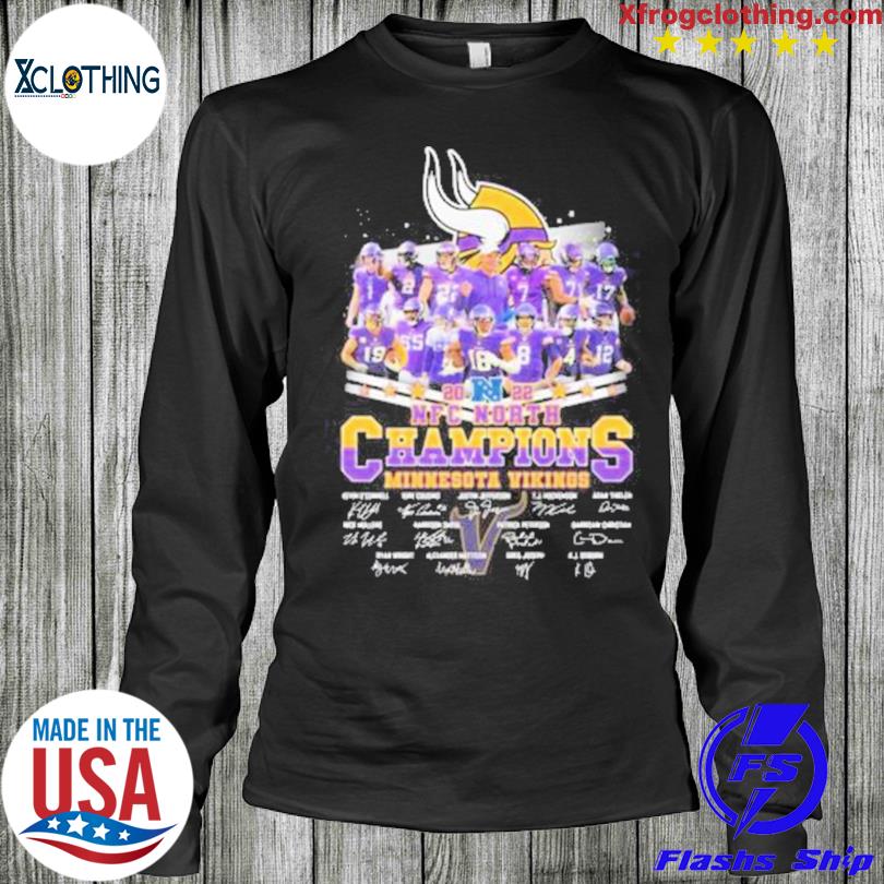 Official Minnesota Vikings 2022 North Division Champions signatures shirt,  hoodie, sweater and long sleeve