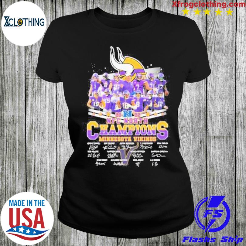 Official Minnesota Vikings 2022 NFC North Division Champions Signatures  Shirt, hoodie, sweater, long sleeve and tank top