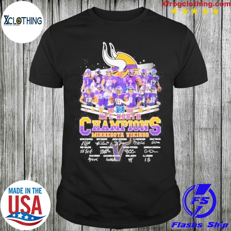 2022 NFC North Division Champions Minnesota Vikings Signatures Shirt,  hoodie, sweater, long sleeve and tank top