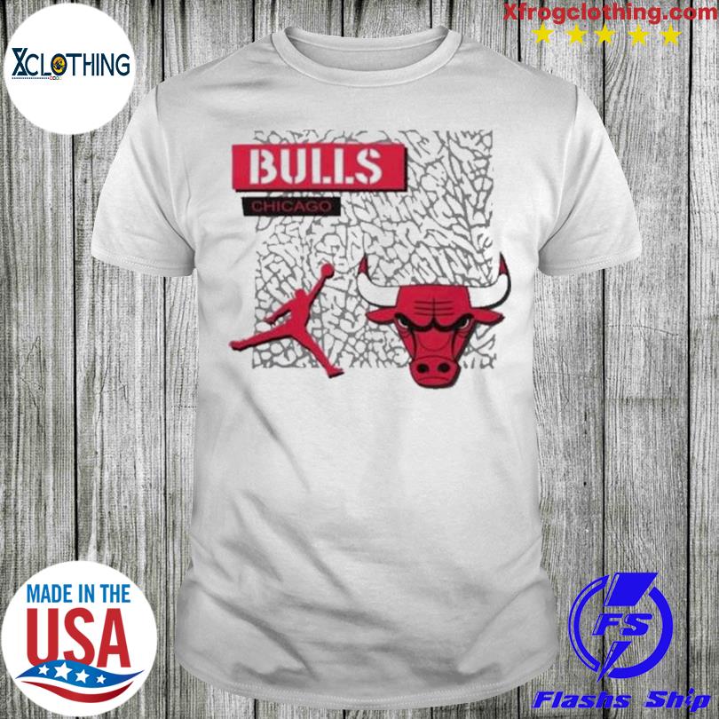 2023 Chicago Bulls Jordan Elephant Print White shirt