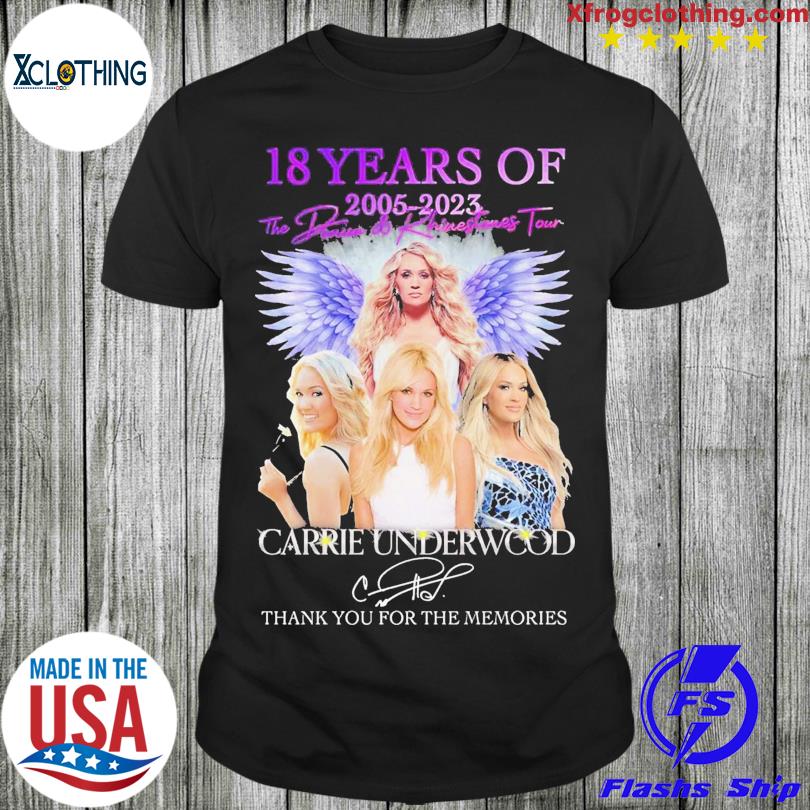 18 Years Of 2005 – 2023 Denim Rhinestones Tour Carrie Underwood Thank You For The Memories T-Shirt