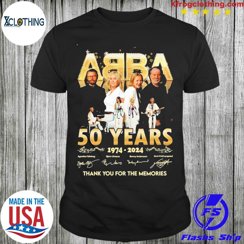 Abba 50 Years 1974 – 2024 Thank You For The Memories T-Shirt