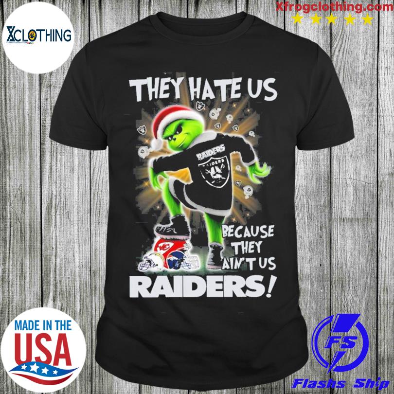 Grinch Santa They Hate Us Because They Aint Us Las Vegas Raiders T-Shirt