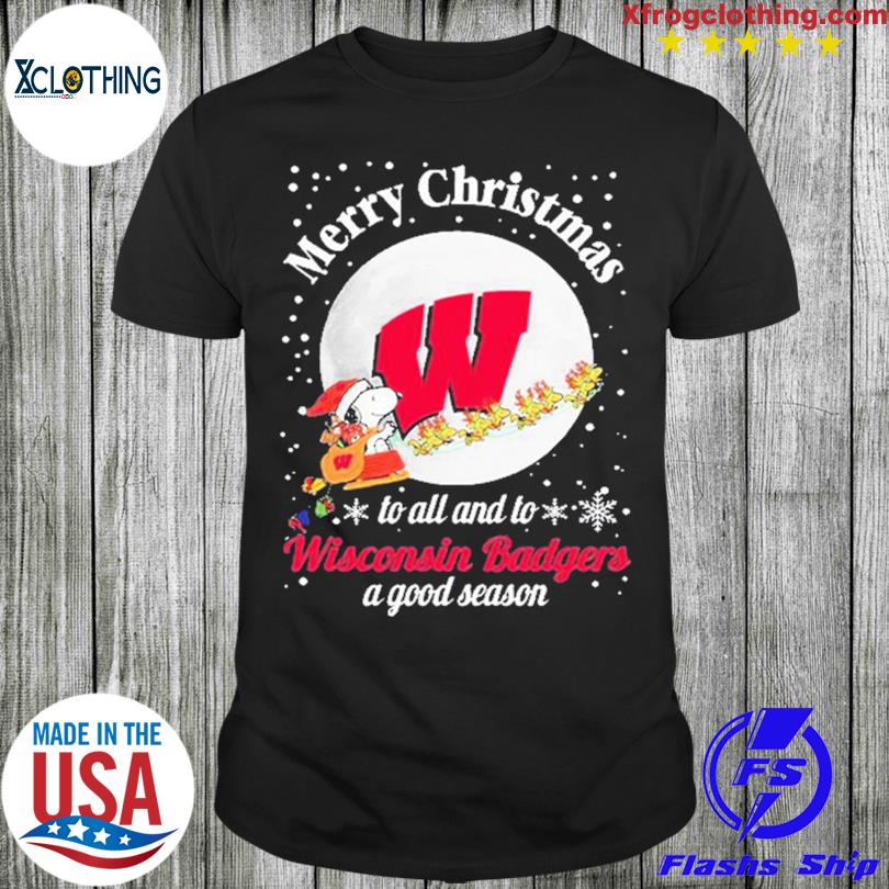 Snoopy Merry Christmas To All And To All A Wisconsin Badgers A Good Season T-Shirt