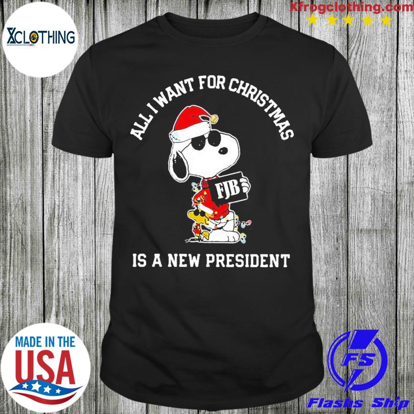 Snoopy Santa All I Want For Christmas Is A New President T-Shirt