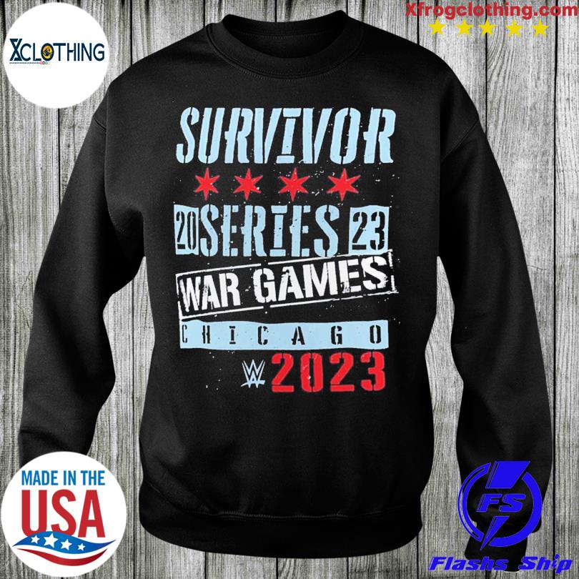 Men's Fanatics Branded Black WWE Survivor Series 2023 War Games Chicago  Pullover Hoodie