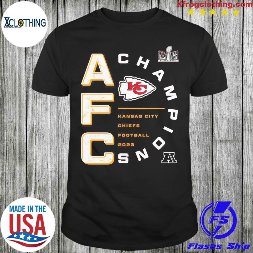 Kansas City Chiefs Fanatics Branded 2023 Afc Champions Right Side Draw T- shirt, hoodie, sweater and long sleeve