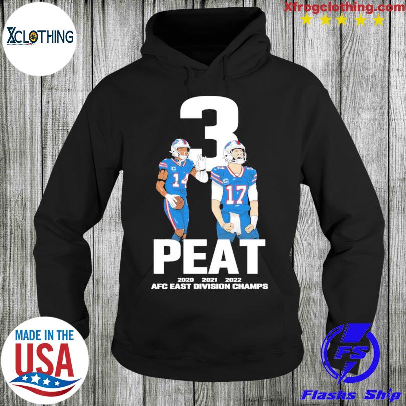 3 peat 2023 2021 2022 AFC east Division champs 14 17 T-shirt, hoodie,  sweater, long sleeve and tank top