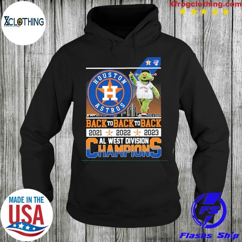 Houston Astros Mascot Back To Back To Back 2021 2022 2023 Al West Division  Champions Shirt, hoodie, sweater, long sleeve and tank top