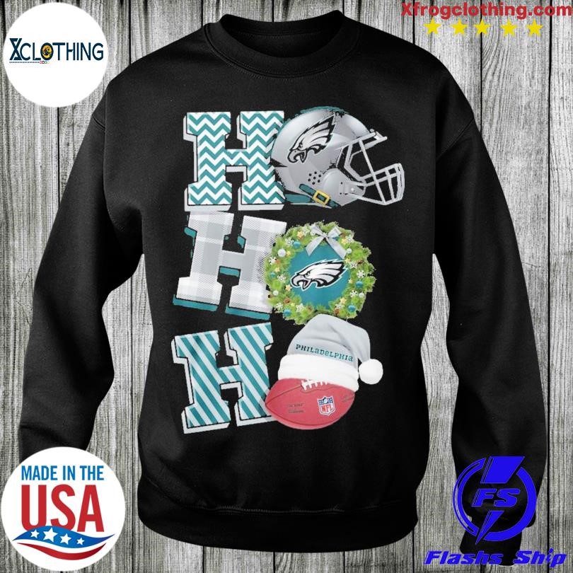 Santa Claus Ho Ho Ho Philadelphia Eagles Christmas T-Shirt - TeeNavi