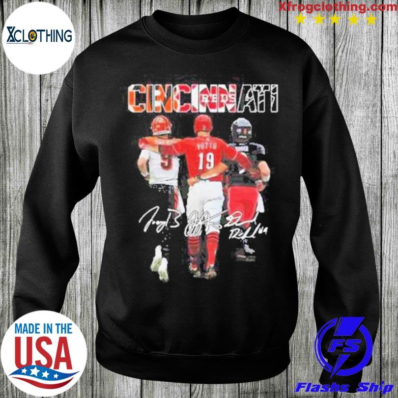 The Cincinnati Sport team Joe Burrow Joey Votto and Desmond Ridder  signatures shirt, hoodie, sweater, long sleeve and tank top