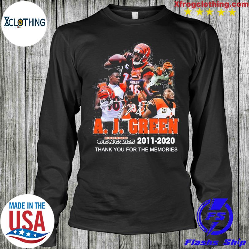 A. J. Green Cincinnati Bengals 2011 – 2020 Thank You For The Memories  Unisex T-Shirt, hoodie, sweater and long sleeve