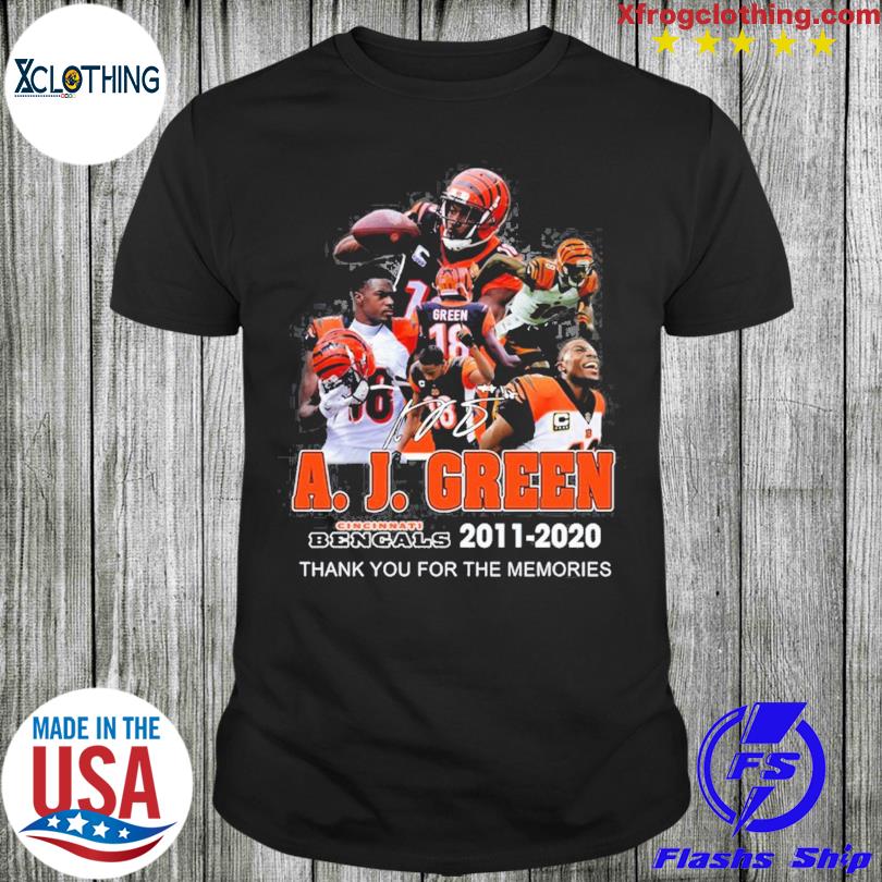 A. J. Green Cincinnati Bengals 2011 – 2020 Thank You For The Memories  Unisex T-Shirt, hoodie, sweater and long sleeve