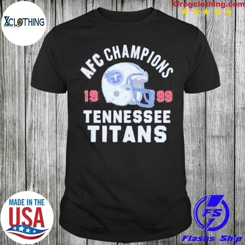 Vintage NFL (Logo Athletics) - Tennessee Titans Helmet AFC Champions T-Shirt 1999 Large