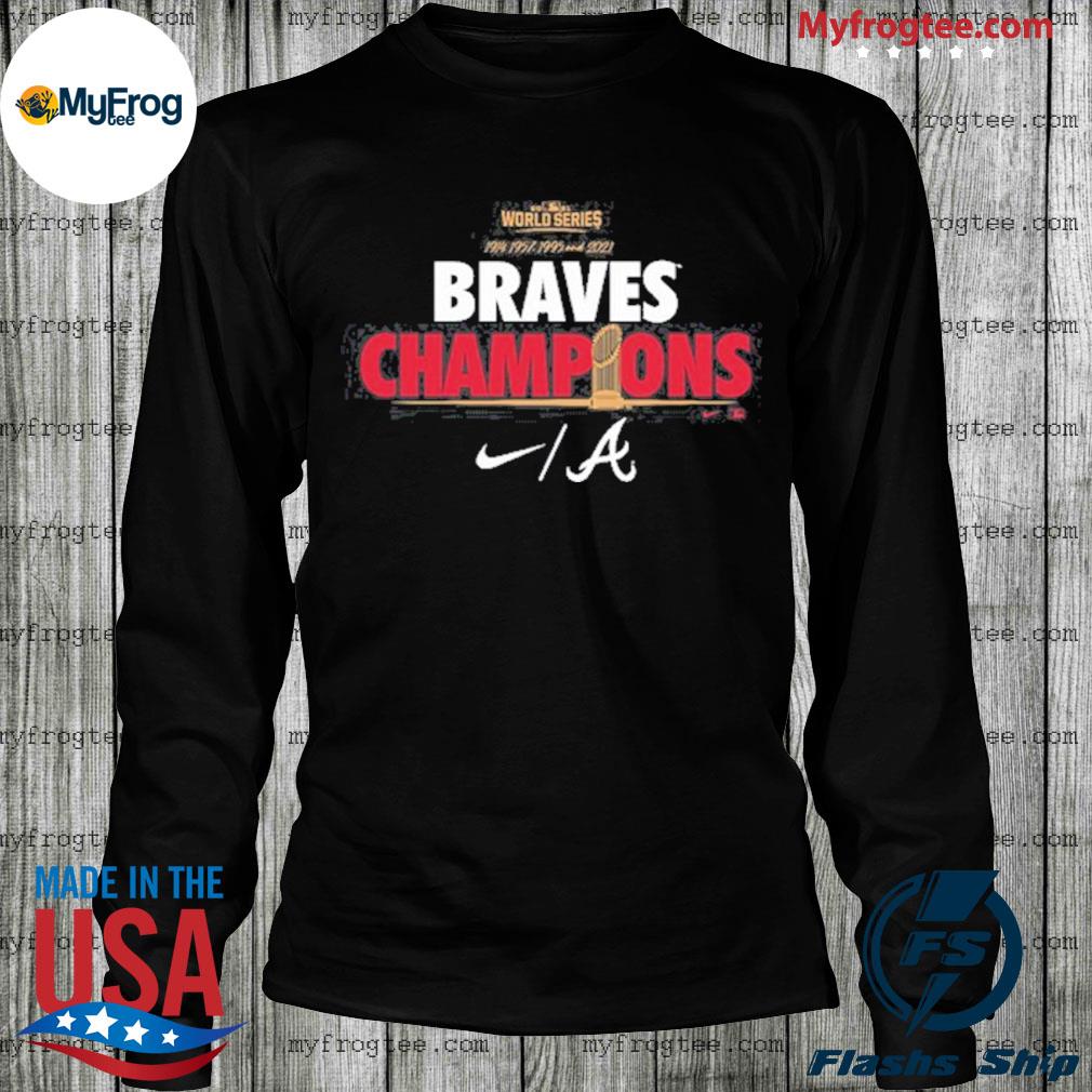 Atlanta Braves Nike 2021 World Series Champions Celebration T-Shirt - Navy