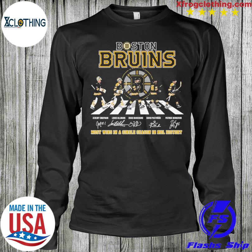 Boston Bruins football team player Abbey road signatures shirt