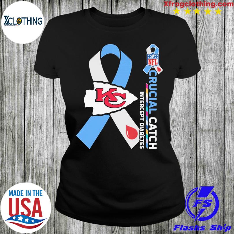 Breast Cancer Kansas City Chiefs Crucial Catch Intercept Diabetes Shirt