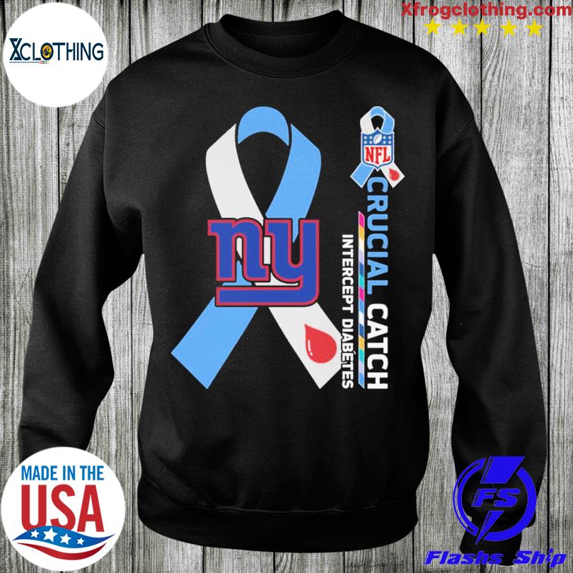 Breast Cancer New York Giants Crucial Catch intercept diabetes shirt, hoodie,  sweater and long sleeve