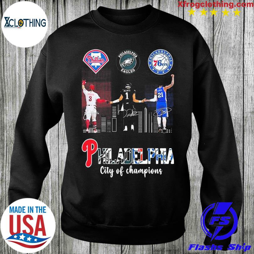 Bryce Harper and Jalen Hurts Philadelphia sport team, Phillies and Eagles  signatures shirt, hoodie, sweater, long sleeve and tank top