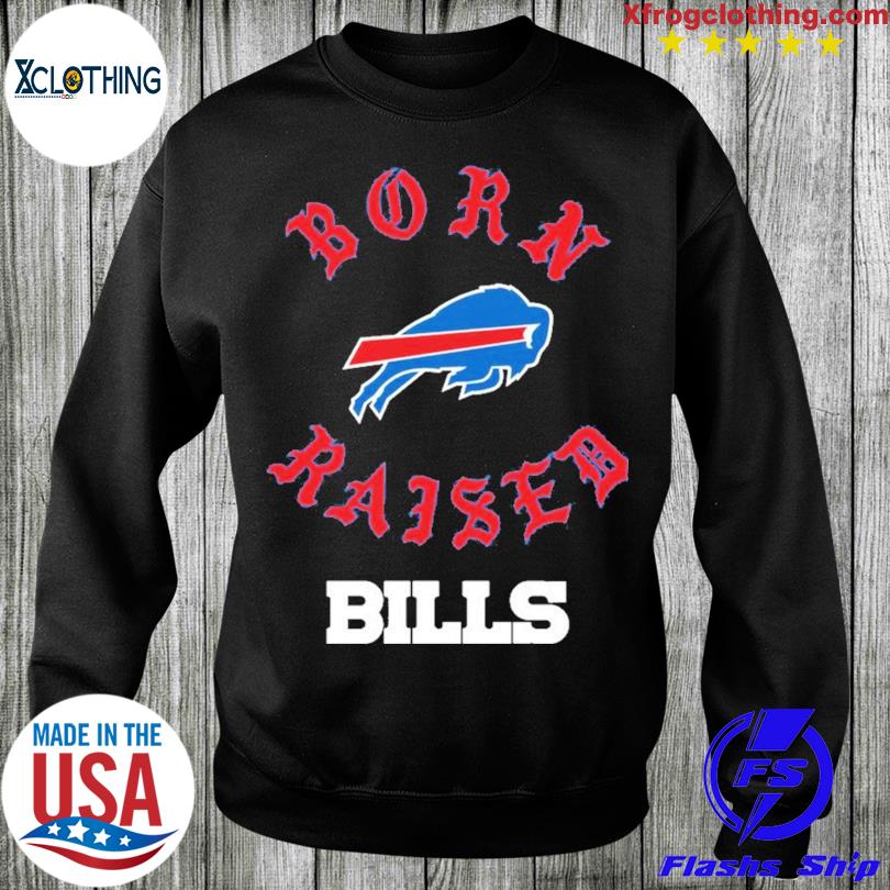 Unisex Born x Raised Black Buffalo Bills Pullover Hoodie Size: Extra Large