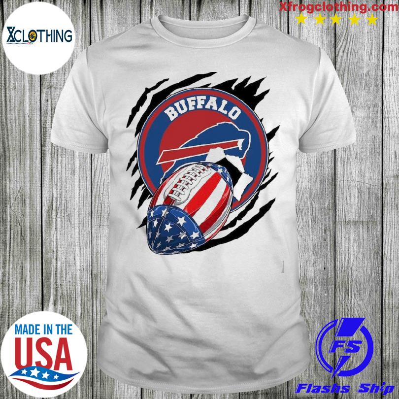 Buffalo Bills Logo With American Flag Short Sleeve Shirt