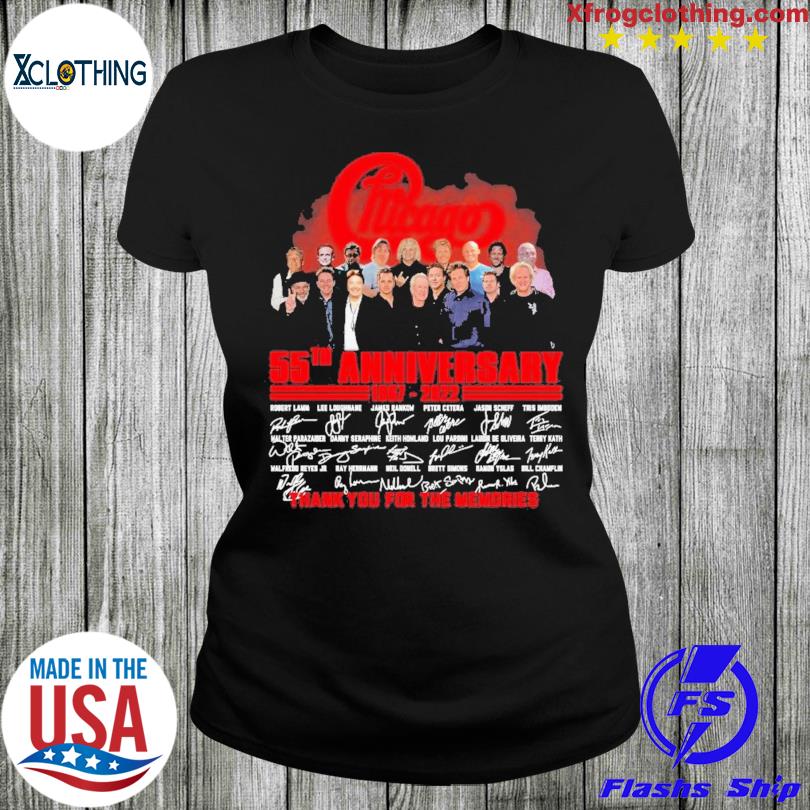 Chicago rock band 55th anniversary 1967 2022 signature 2023 white design  tee shirt, hoodie, sweater, long sleeve and tank top