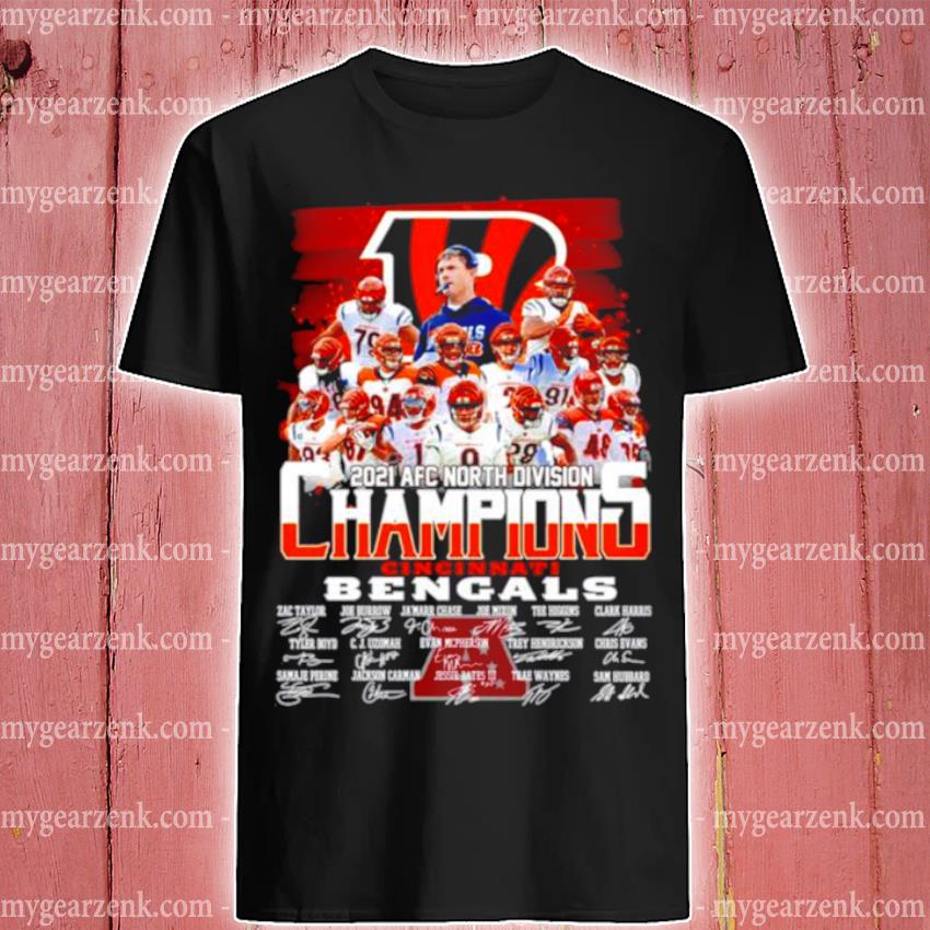 Cincinnati Bengals 2021 AFC North Division Champions Signatures T