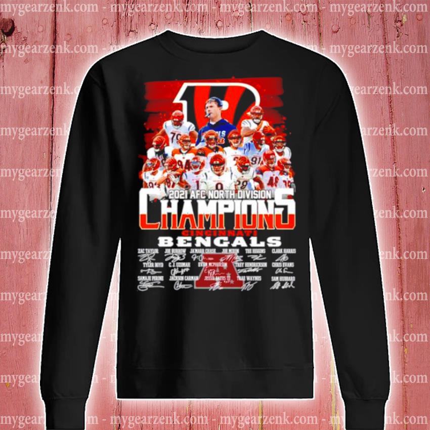 Cincinnati Bengals 2021 AFC North Division Champions Signatures T