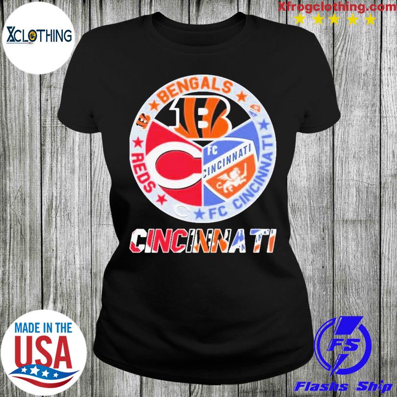 Cincinnati Circle Logo Sport Teams Bengals Reds Unisex Tshirt