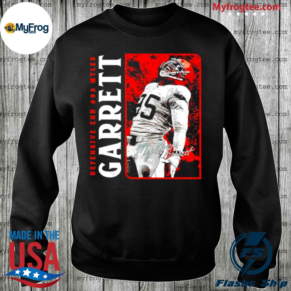 Cleveland football Myles Garrett defensive end signature shirt - T Shirt  Classic