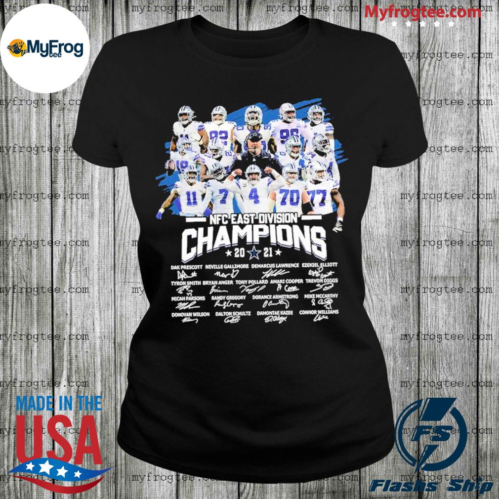 Dallas Cowboys NFC Division Champions 2021 Players Name signatures shirt,  hoodie, sweater, long sleeve and tank top