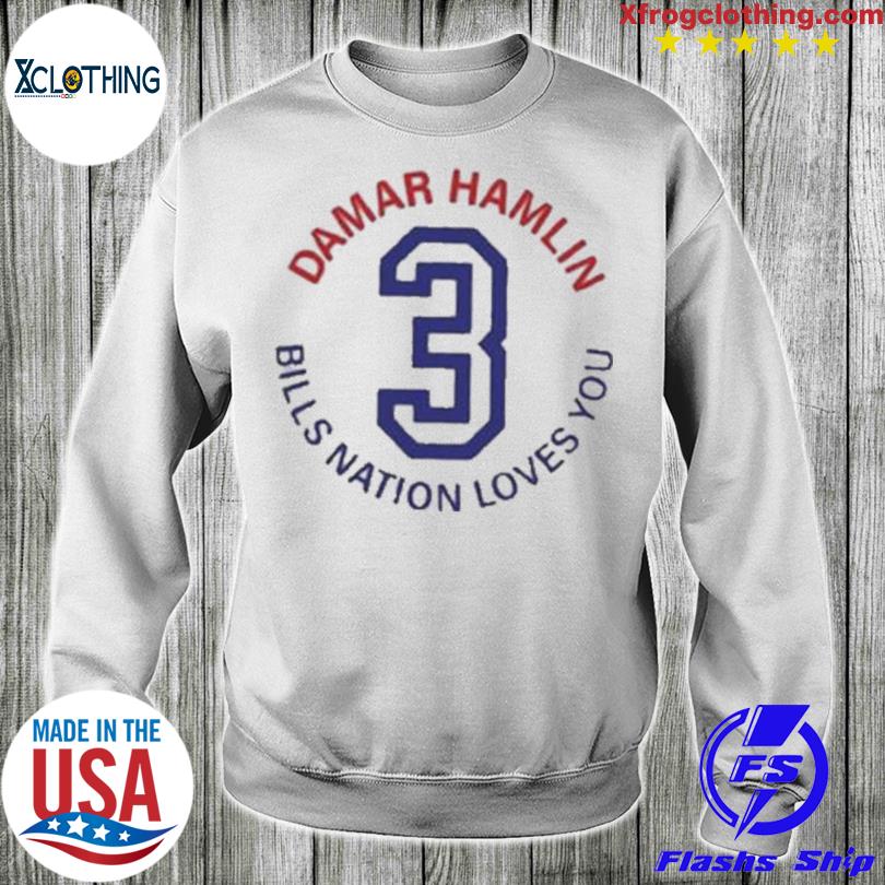 Buffalo Bills Nation Loves You Damar Hamlin #3 Long Sleeves T