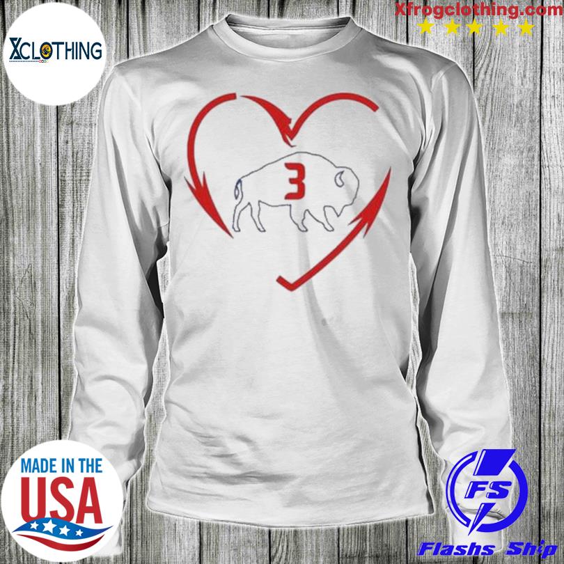 Buffalo bills love for 3 damar hamlin shirt, hoodie, longsleeve