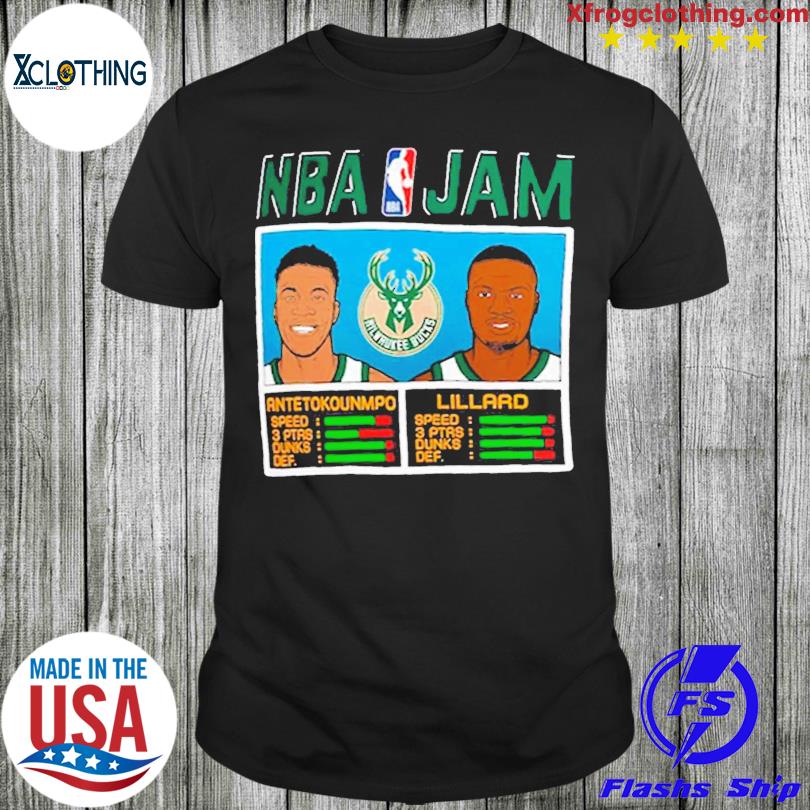NBA Jam Bucks Antetokounmpo and Lillard T-Shirts, hoodie, sweater