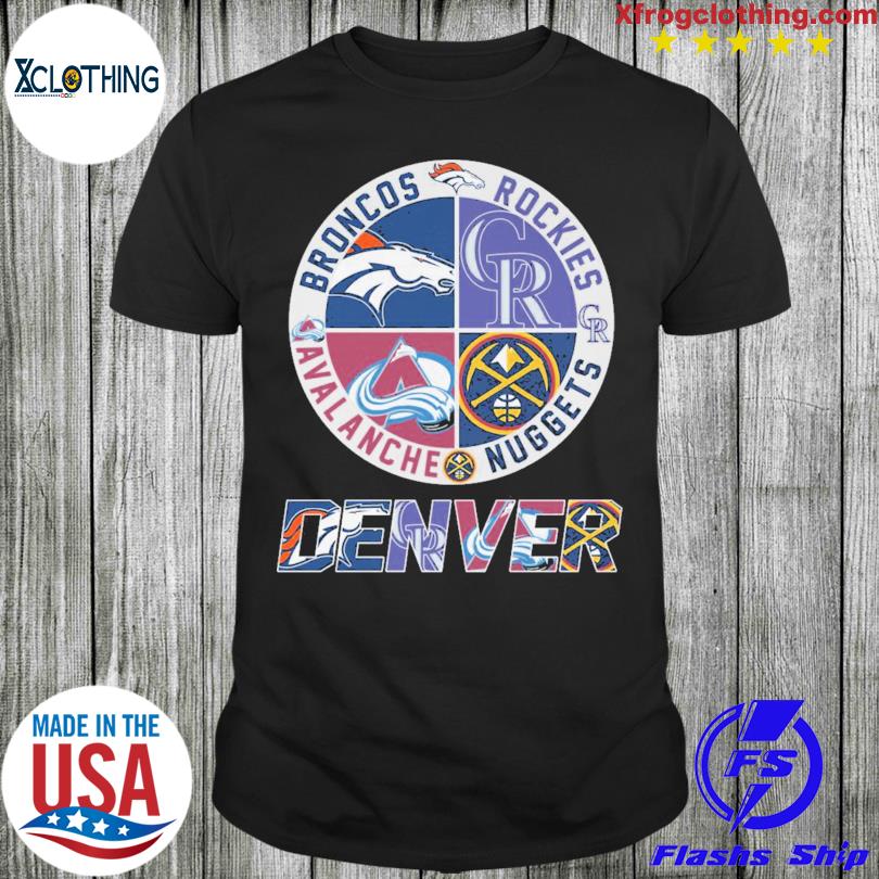 Denver Broncos Denver Nuggets Denver Colorado Denver Avalanche logo Football  shirt, hoodie, sweater and long sleeve