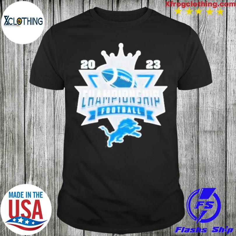 Detroit Lions Football Nfl 2023 Championship Crown Logo T-shirt