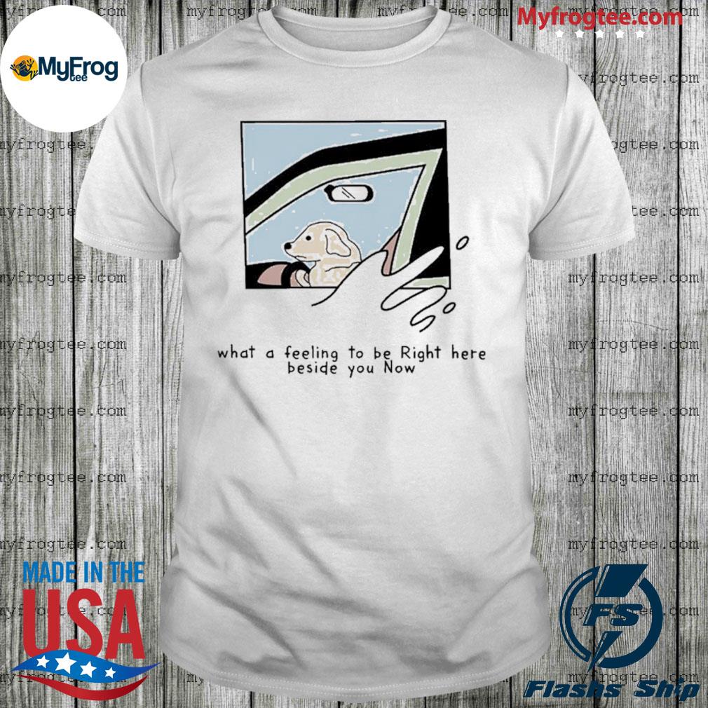 Dog Meme What A Feeling To Be Right Here Beside You Now Shirt
