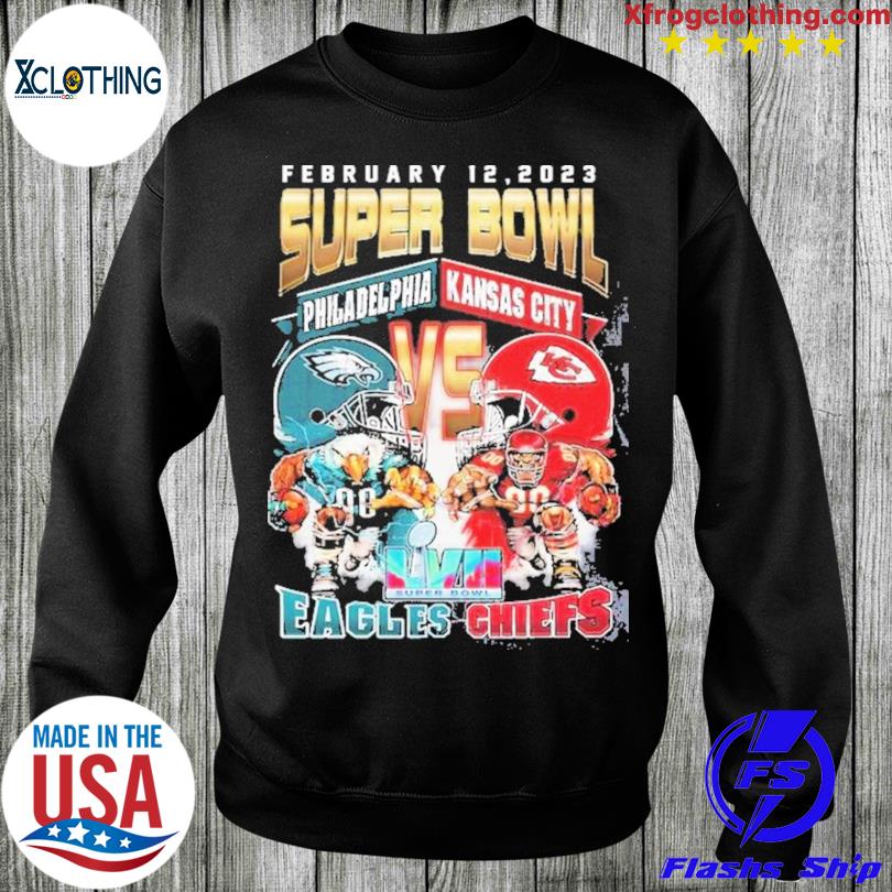 February 12 2023 super bowl Kansas City Chiefs vs Philadelphia eagles shirt,  hoodie, sweater and long sleeve