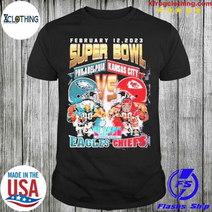 February 12 2023 super bowl Kansas City Chiefs vs Philadelphia eagles shirt,  hoodie, sweater and long sleeve