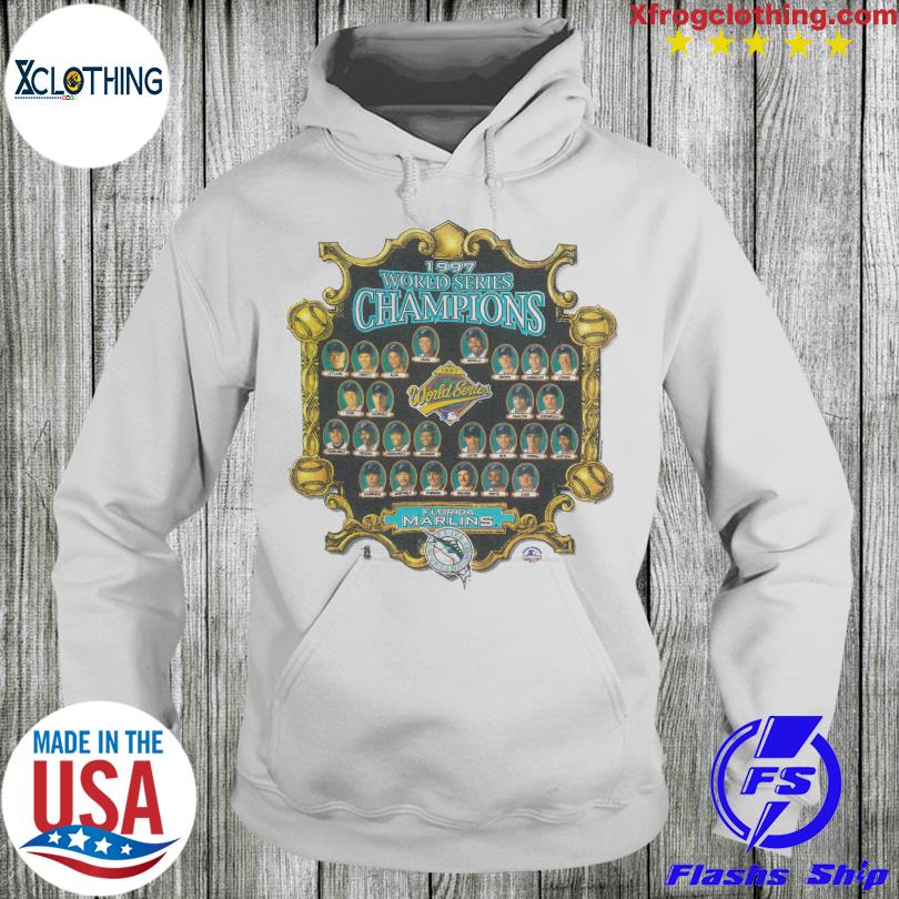 Official 1997 world series champions Florida marlins tee, hoodie