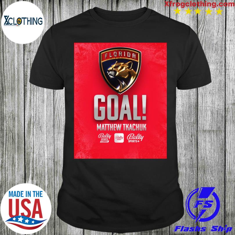 Florida Panther logo goal matthew tkachuk bally sports florida shirt