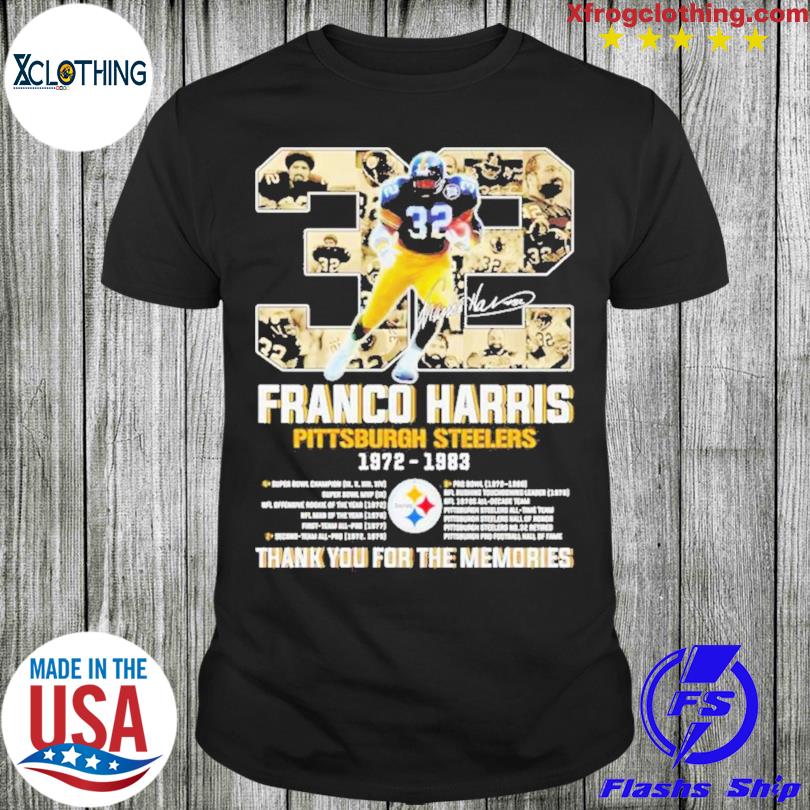 Franco Harris Pittsburgh Steelers 1972 1983 thank you for the memories  signature Shirt, hoodie, sweater and long sleeve