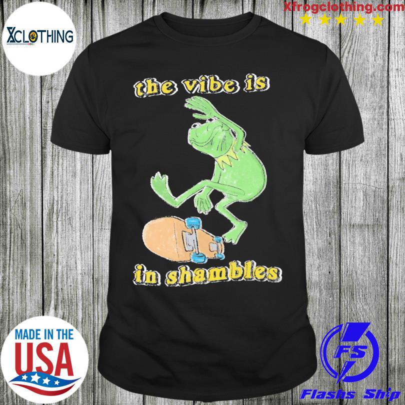Frog the vibe is in shambles 2022 t- shirt