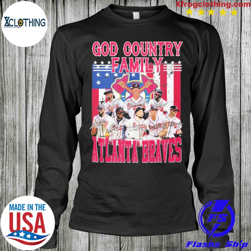 God Country Family Atlanta Braves American flag 2023 signatures shirt,  hoodie, longsleeve, sweatshirt, v-neck tee